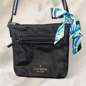 Kate Spade Watson Lane Hester Black Crossbody Purse with Scarf